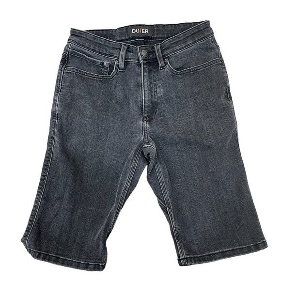 Duer DU/ER Shorts Men Size 28 N2X Slim Fit Denim Black Shorts 11" Inseam Stretch - Picture 1 of 4